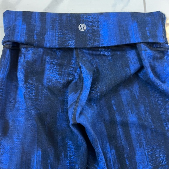 Lululemon Wunder Under Full-On Luon Roll Down Nightsky Blue Black Leggings 4 - Picture 11 of 16